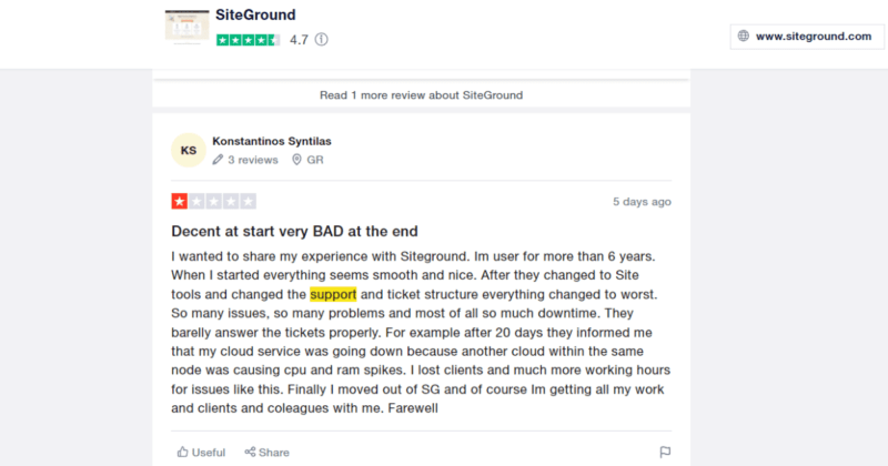 FastComet vs SiteGround - One of Them Is 76% Faster | siteground support trustpilot unsolicited